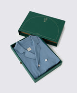 【SET-UP】Royal Organic Cotton Double Button Pajamas Cobalt Blue
