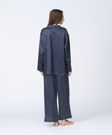 【SET-UP】Silk pajamas Elegant navy