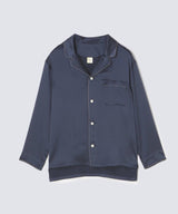 【SET-UP】Silk pajamas Elegant navy