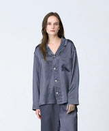 【Tops】Silk pajamas Charcoal gray