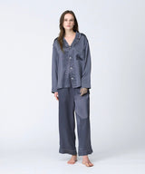 【SET-UP】Silk pajamas Charcoal gray