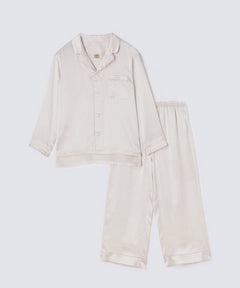 【SET-UP】Silk pajamas Pearl white