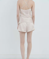 Silk Shorts Pearl White