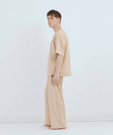 【SET-UP】Royal Organic Cotton T-Shirt and Wide Pants Beige