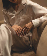 【Tops】Silk pajamas Pearl white