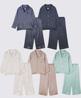 【Bottoms】Silk pajamas Elegant navy