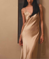 Silk Dress Pink Beige