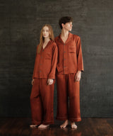 【Tops】Silk Pajamas Amber Brown