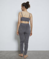 Cotton cashmere pile gray set (bustier and pants)