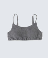 Cotton cashmere pile gray set (bustier and pants)