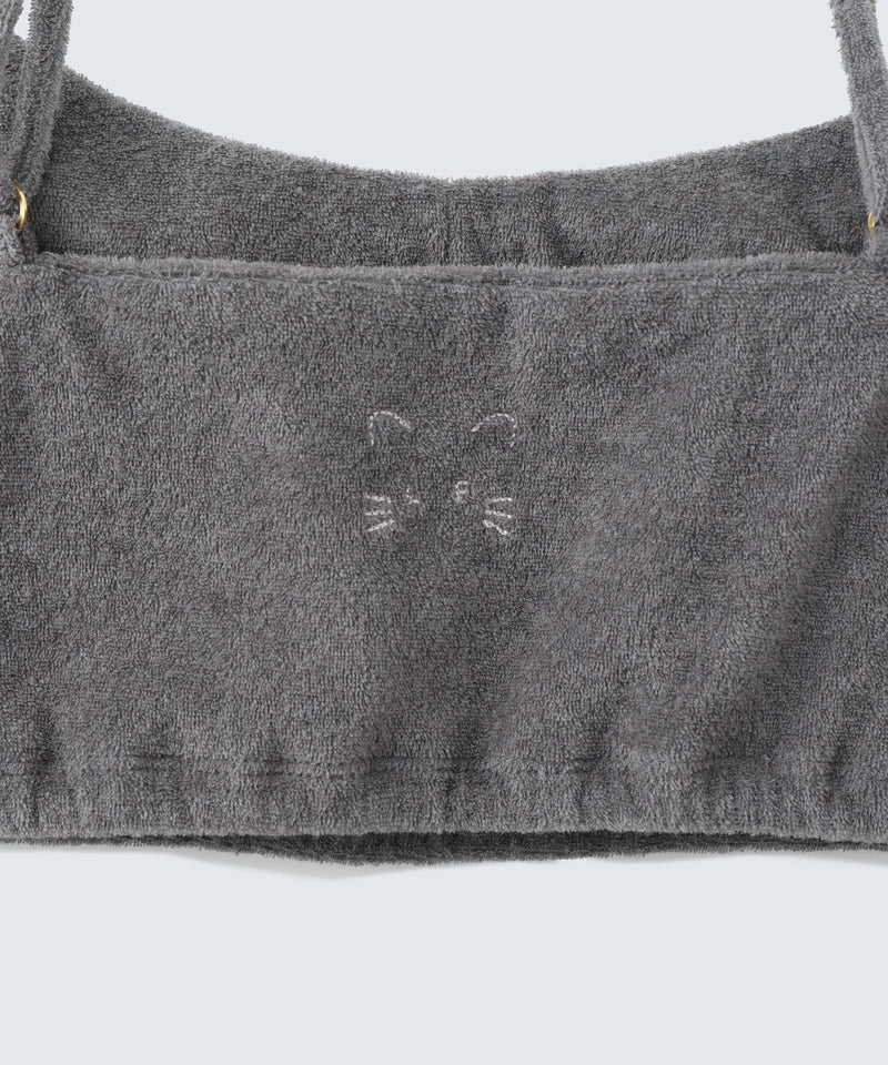 Cotton cashmere pile gray set (bustier and pants)