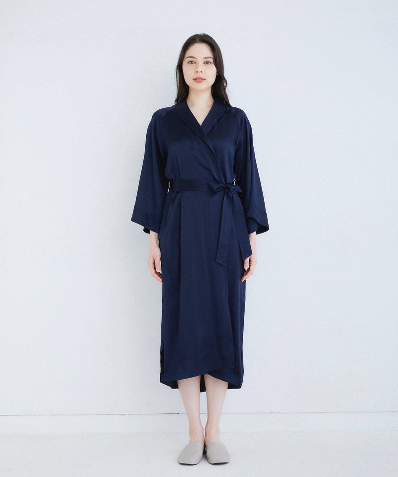 Silk Gown Elegant Navy - Foo Tokyo