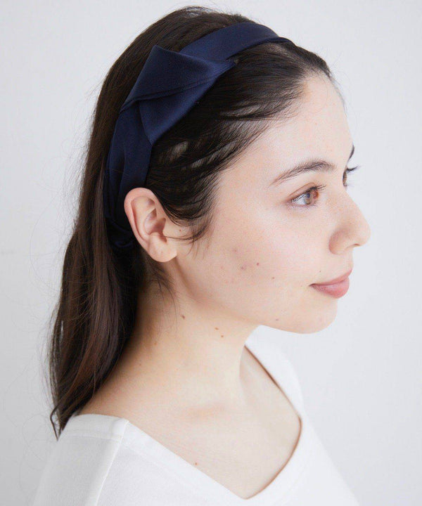 Silk Hairband Elegant Navy - Foo Tokyo