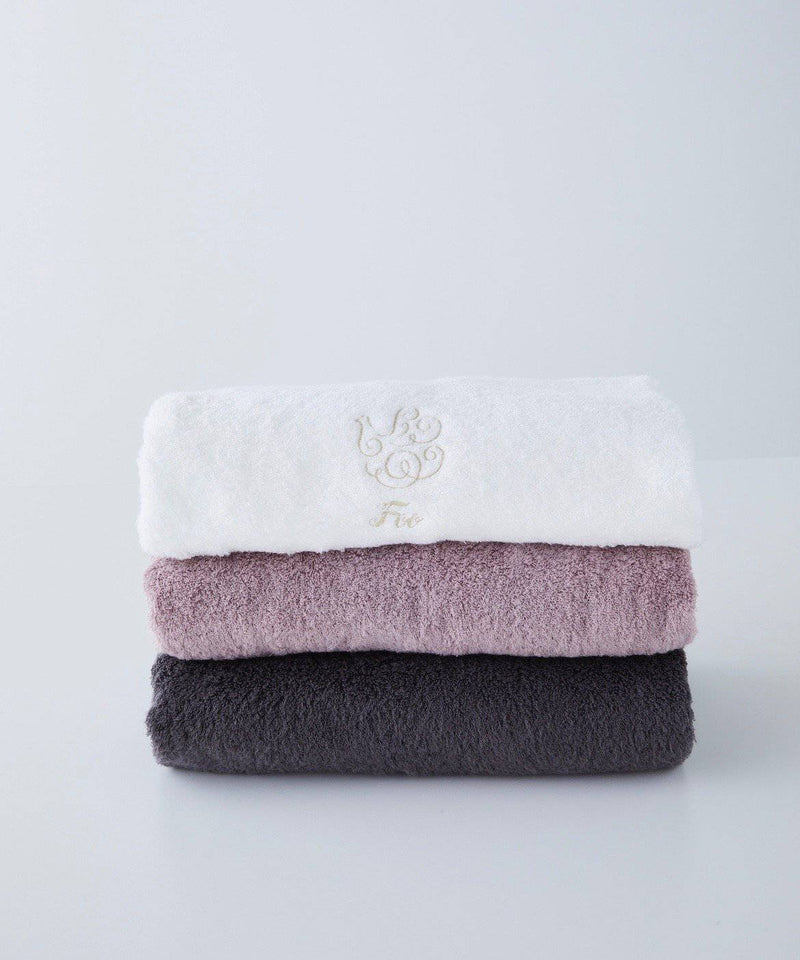 Organic Cotton Towel Bath Towel, set of 3 in different colors (white, pink, charcoal gray) - Foo Tokyo