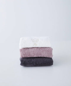 Organic Cotton Towel Face Towel, set of 3 in different colors (white, pink, charcoal gray)