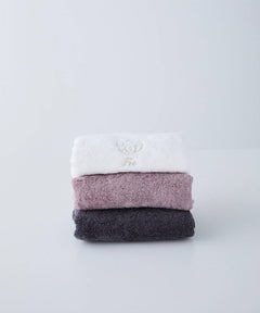 Organic Cotton Towel Hand Towel, set of 3 in different colors (white, pink, charcoal gray)