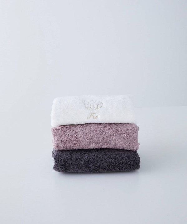 Organic Cotton Towel Hand Towel, set of 3 in different colors (white, pink, charcoal gray) - Foo Tokyo