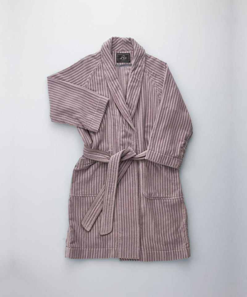 Premium women's bathrobe striped pile - Foo Tokyo