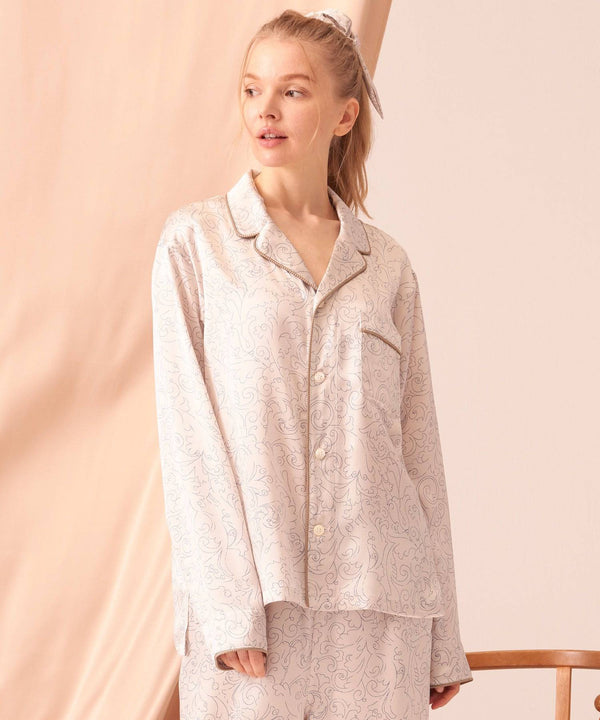 【Tops】Interior Like Silk Pajamas - Foo Tokyo