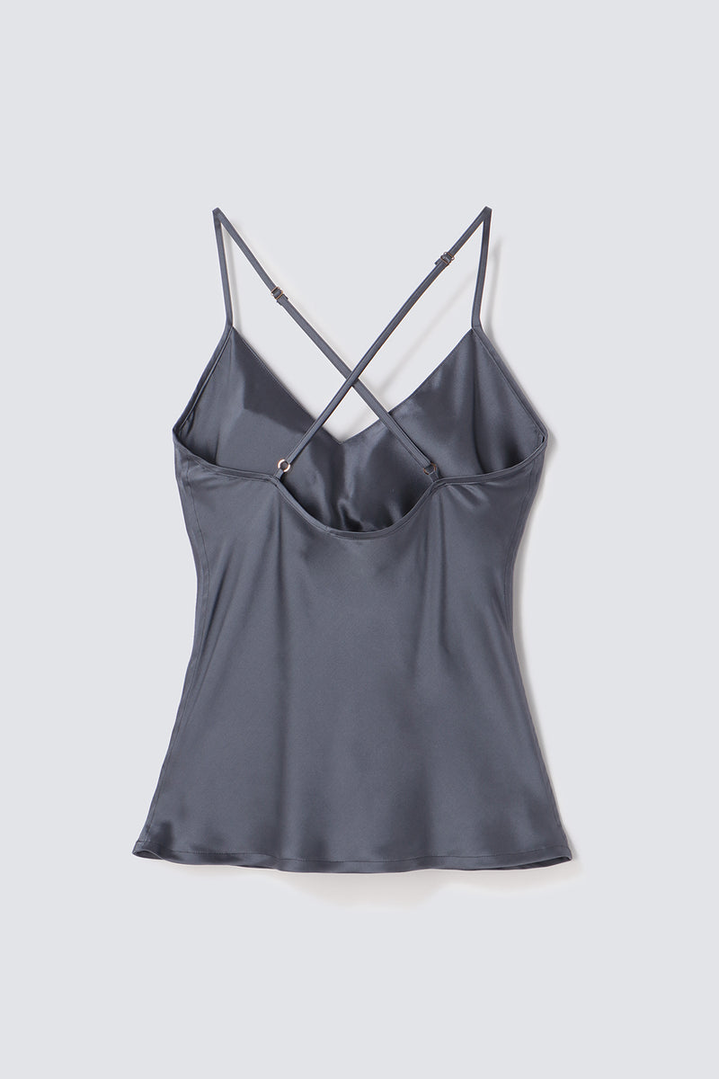 Silk Camisole Charcoal Gray