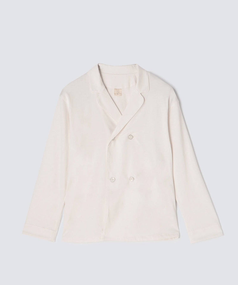 【Tops】Royal Organic Cotton Double Button Pajamas Off-White - Foo Tokyo