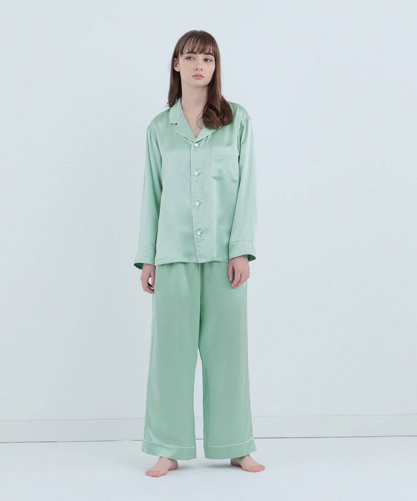 【Co-ord】Silk pajamas Mint green - Foo Tokyo