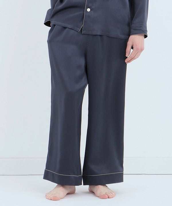 【Bottoms】Silk pajamas Elegant navy - Foo Tokyo