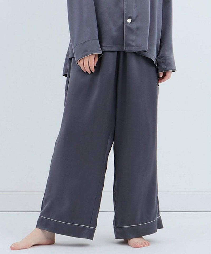 【Bottoms】Silk pajamas Charcoal gray