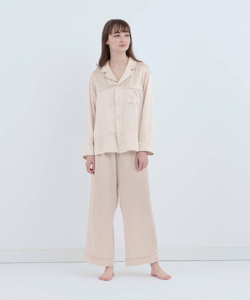 【Co-ord】Silk pajamas Pearl white - Foo Tokyo