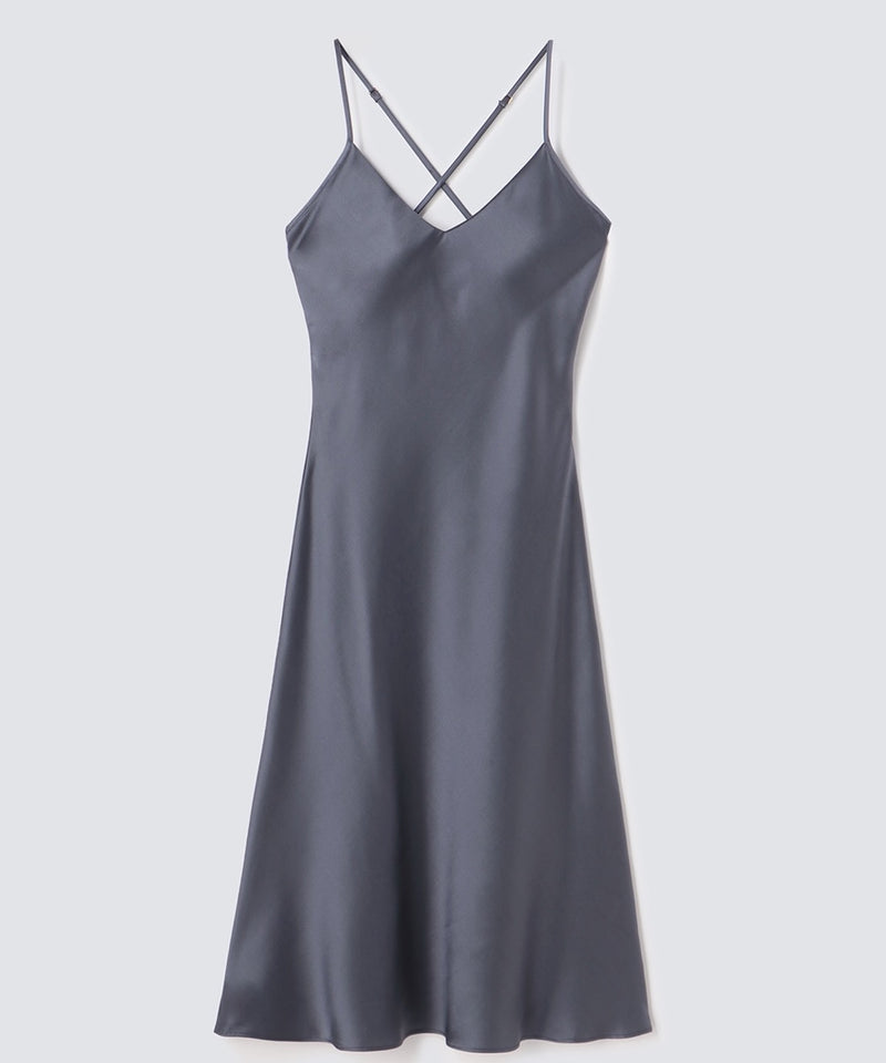 Silk Dress Charcoal Gray