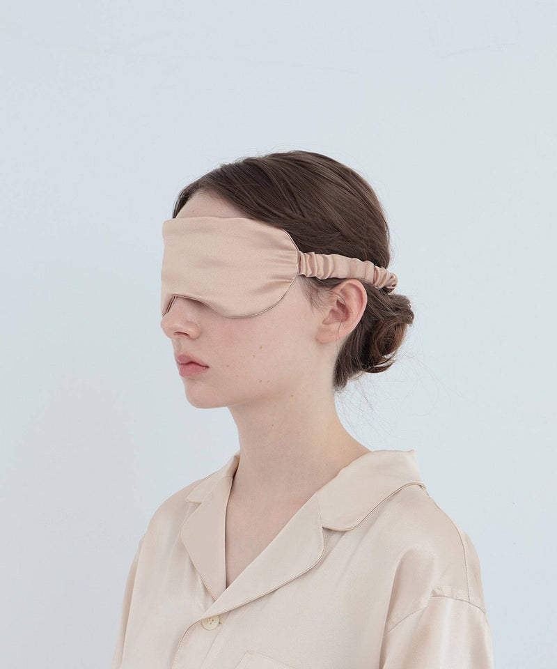 Silk Eye Mask Pink Beige - Foo Tokyo