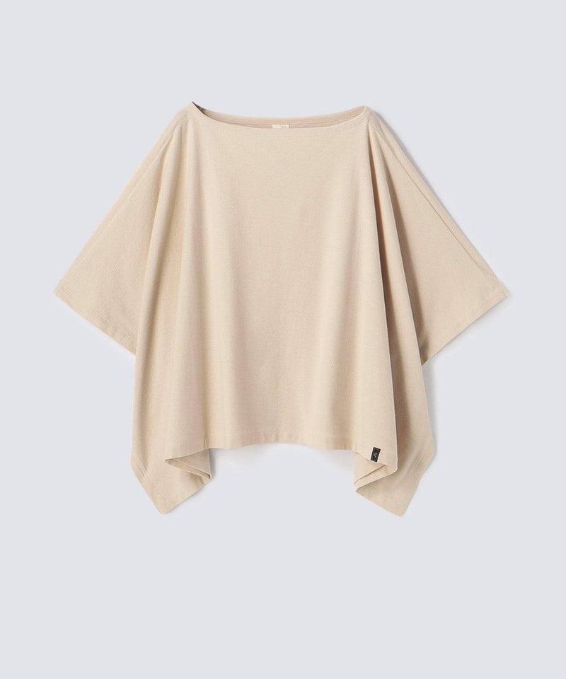 Royal Organic Cotton Poncho Beige - Foo Tokyo