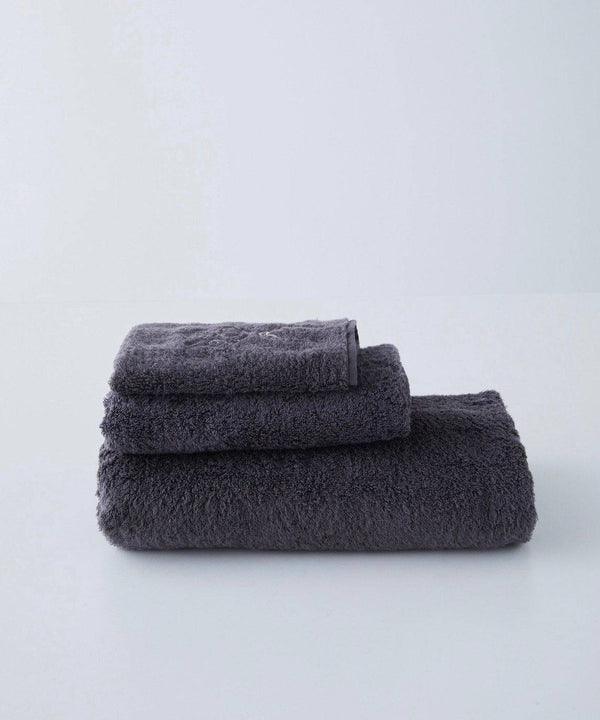 Organic Cotton Towel Bath Towel/Face Towel/Hand Towel 3-size set in same color (charcoal gray) - Foo Tokyo