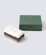 Gift set with 3 organic cotton face towels - Foo Tokyo